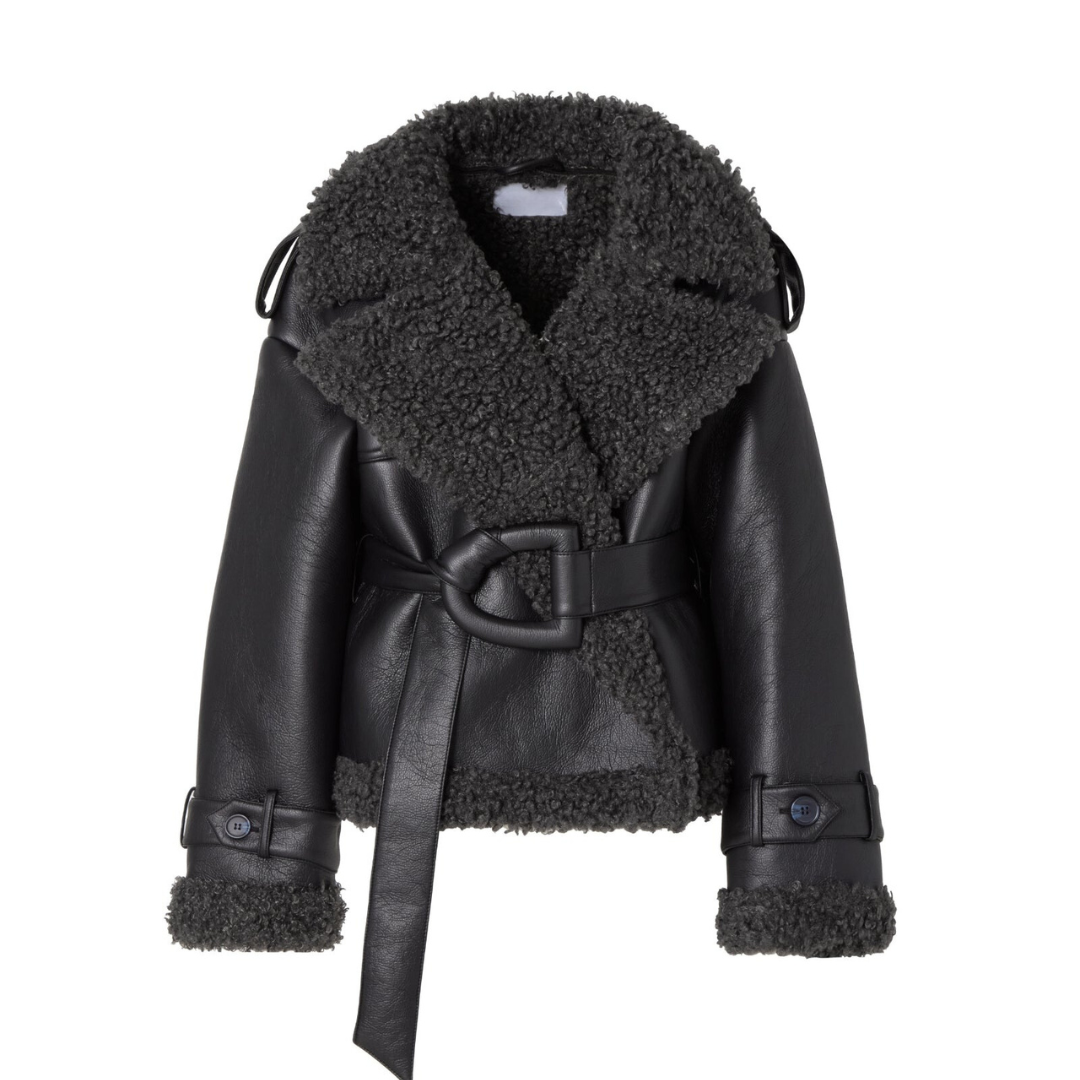 Belted Shearling Coat